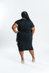 Black Ruched Midi Dress | Plus Size